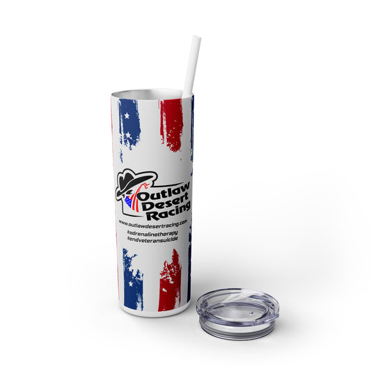 Outlaw Desert Racing Red, White, & Blue Skinny Tumbler, 20oz